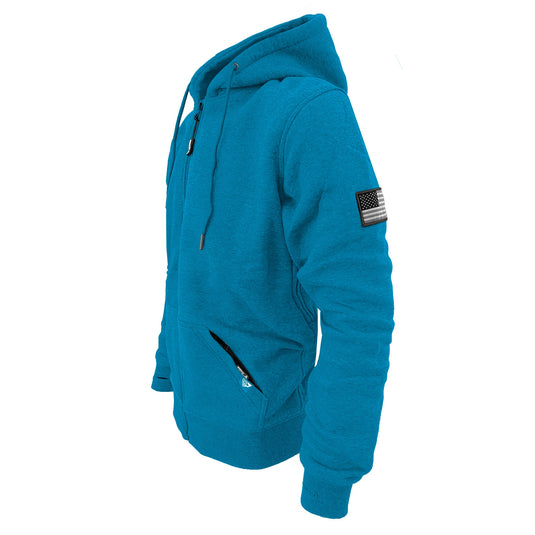 Protective Fleece Unisex Hoodie - Aqua Blue