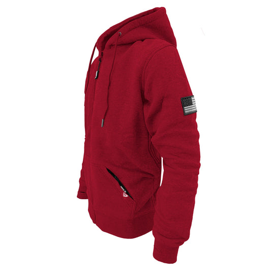 Protective Fleece Unisex Hoodie - Red Maroon