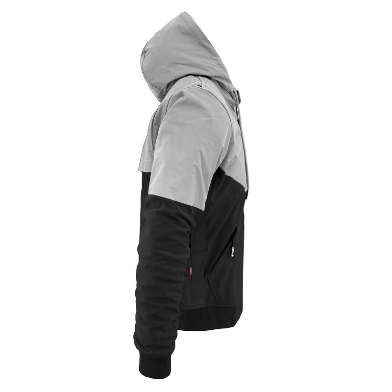 Load image into Gallery viewer, SoftShell Reflective "Alloy Eclipse" Hoodie - Black and Silver

