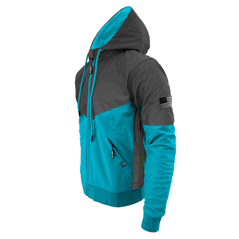 Load image into Gallery viewer, SoftShell Reflective Arctic Blue Nebula Hoodie
