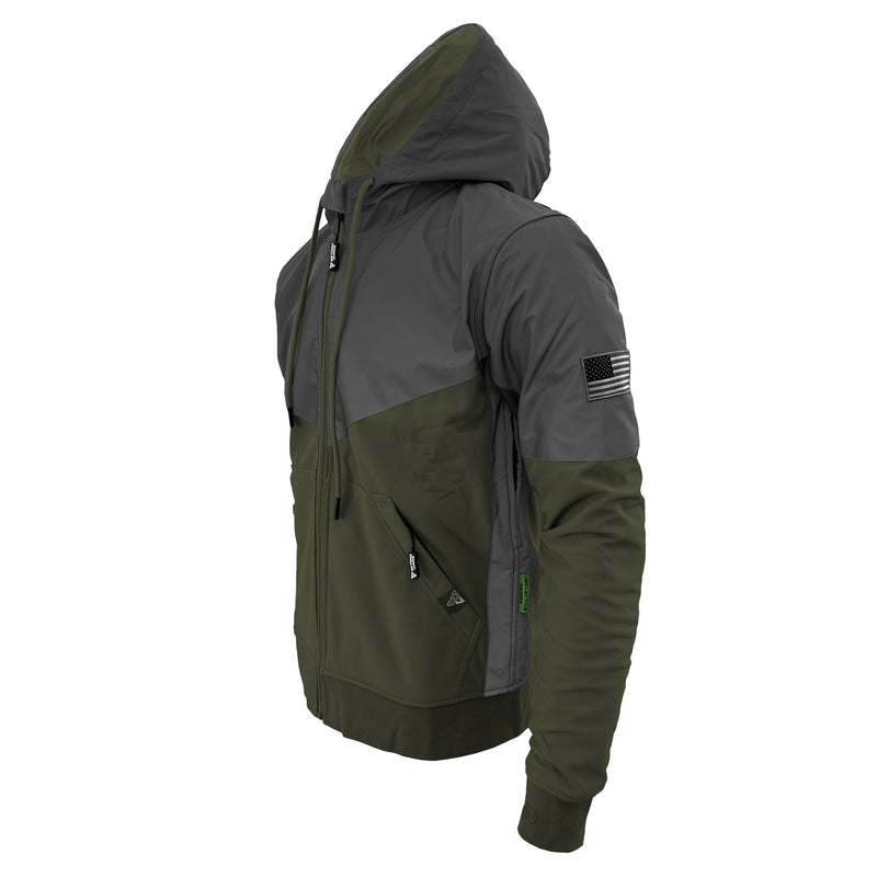 Load image into Gallery viewer, SoftShell Reflective Army Green Nebula Hoodie
