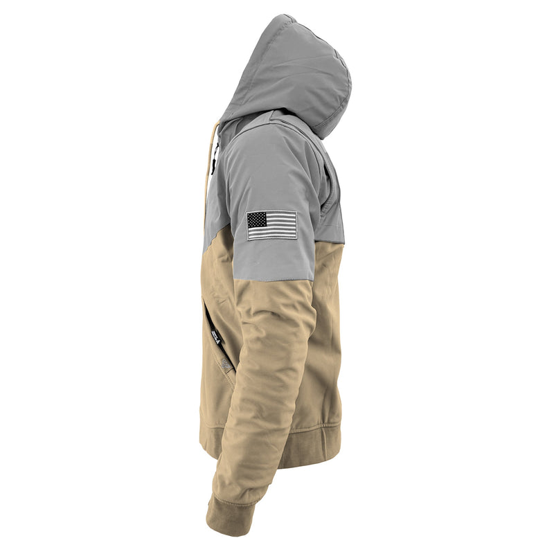 Load image into Gallery viewer, SoftShell Reflective Khaki Eclipse Hoodie
