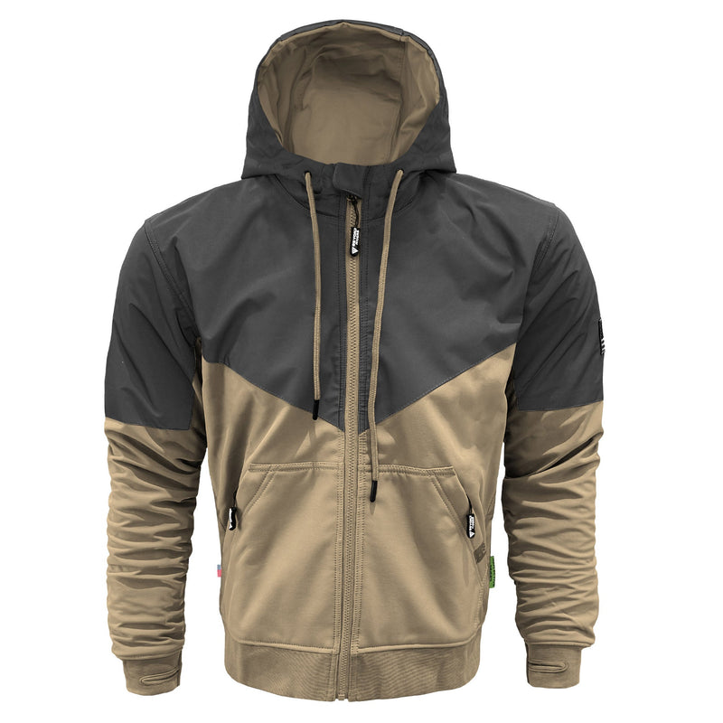 Load image into Gallery viewer, SoftShell Reflective Khaki Nebula Hoodie - with Pads
