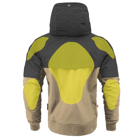 SoftShell Reflective Khaki Nebula Hoodie - with Pads