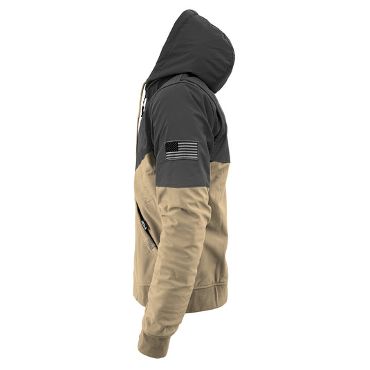 SoftShell Reflective Khaki Nebula Hoodie - with Pads