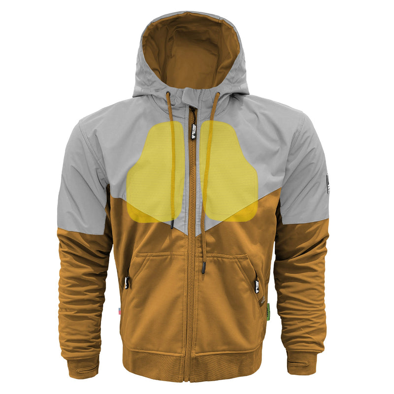 Load image into Gallery viewer, SoftShell Reflective Mustard Eclipse Hoodie
