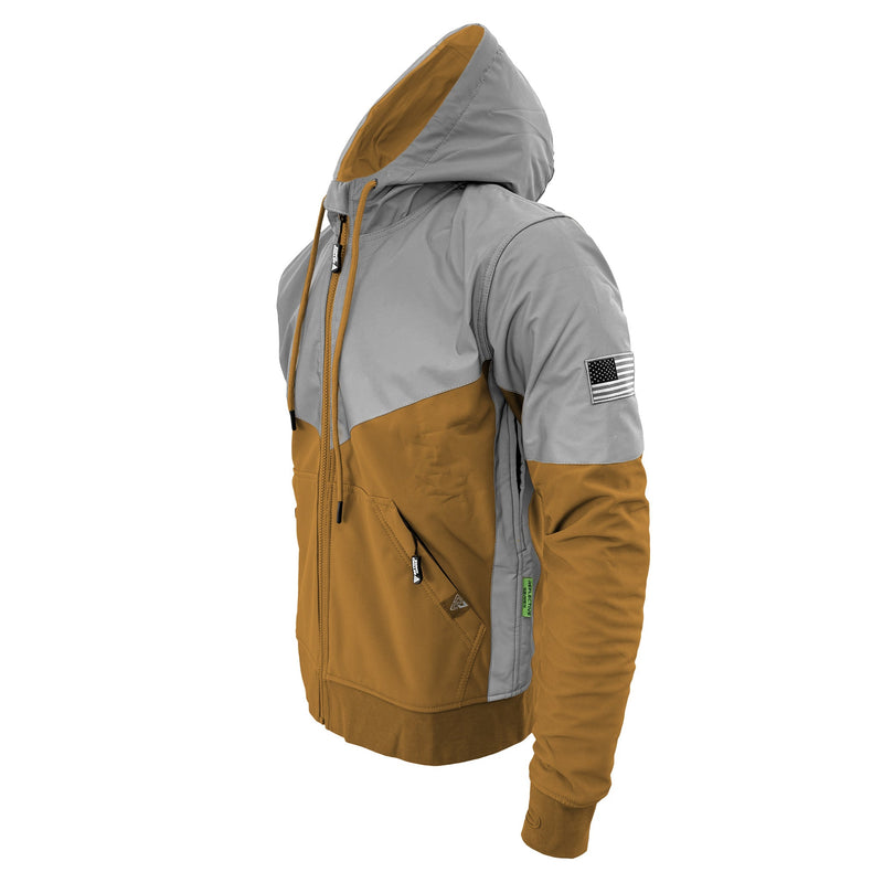 Load image into Gallery viewer, SoftShell Reflective Mustard Eclipse Hoodie
