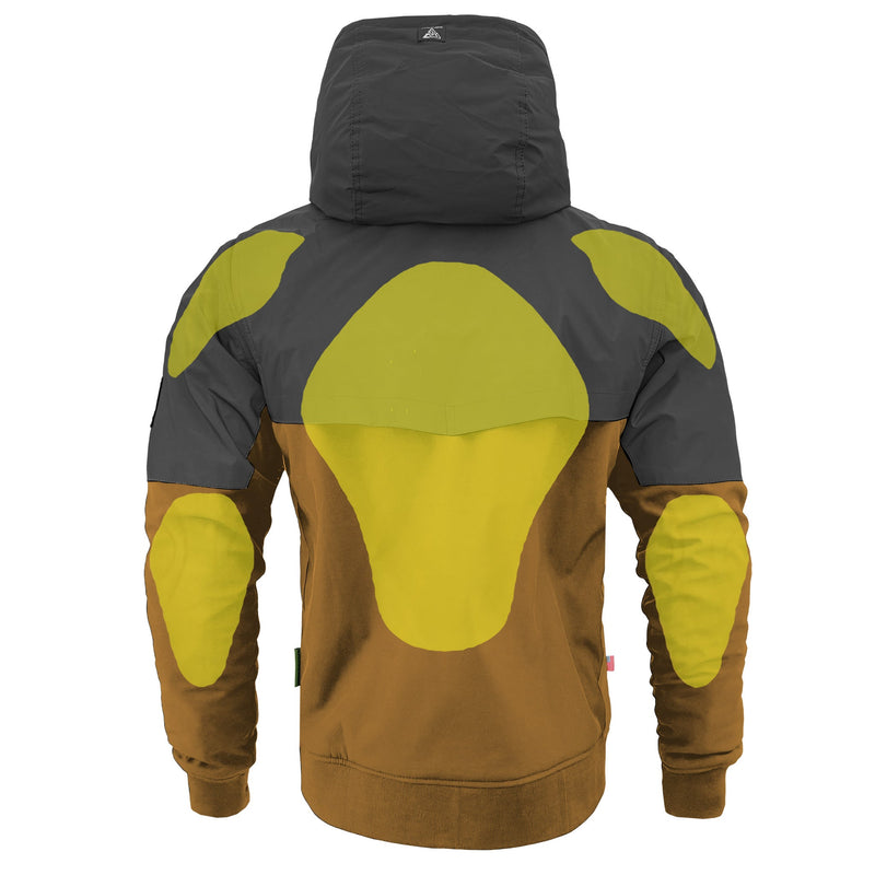 Load image into Gallery viewer, SoftShell Reflective Mustard Nebula Hoodie - with Pads
