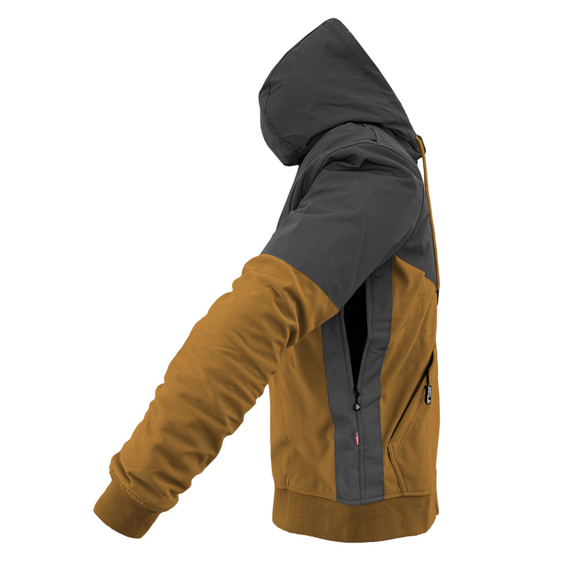 Load image into Gallery viewer, SoftShell Reflective Mustard Nebula Hoodie - with Pads
