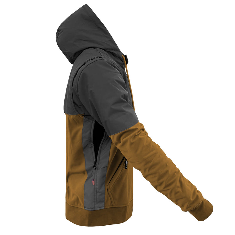 Load image into Gallery viewer, SoftShell Reflective Mustard Nebula Hoodie - with Pads
