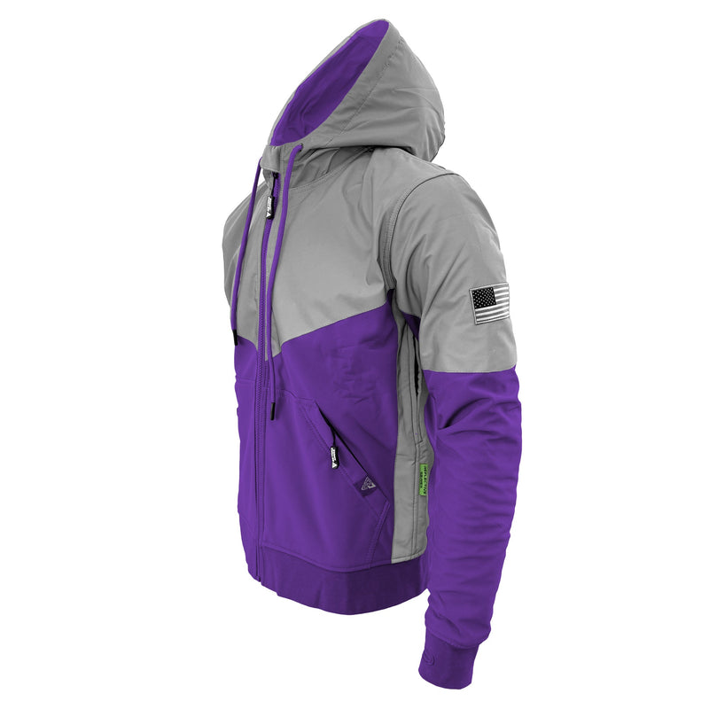 Load image into Gallery viewer, SoftShell Reflective Purple Eclipse Hoodie
