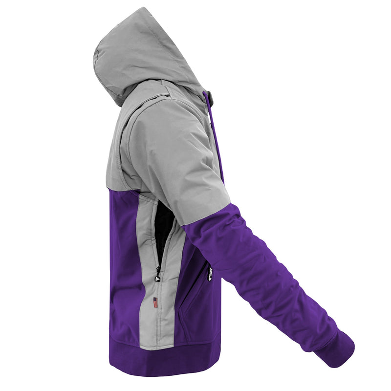 Load image into Gallery viewer, SoftShell Reflective Purple Eclipse Hoodie
