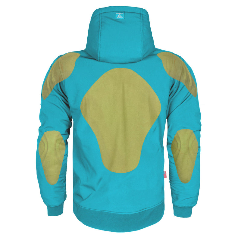 Load image into Gallery viewer, Protective SoftShell Unisex Hoodie - Arctic Blue Matte with Pads
