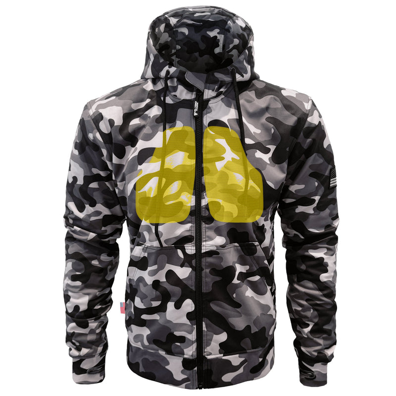Load image into Gallery viewer, Protective SoftShell Unisex Camouflage Hoodie - "Grey Boomer"
