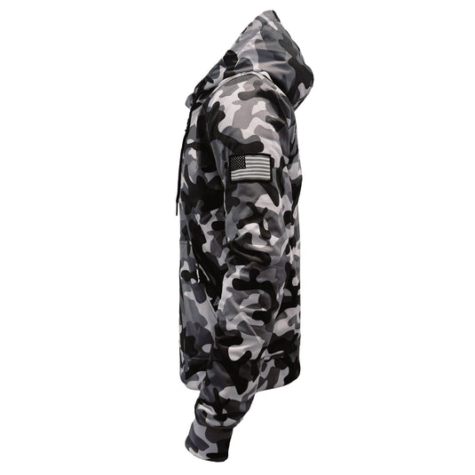 Protective SoftShell Unisex Camouflage Hoodie - "Grey Boomer"