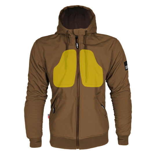 Protective SoftShell Unisex Hoodie - Light Brown Matte