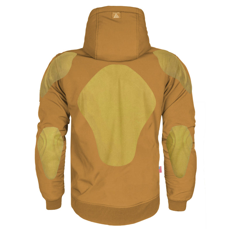 Load image into Gallery viewer, Protective SoftShell Unisex Hoodie - Mustard Matte with Pads
