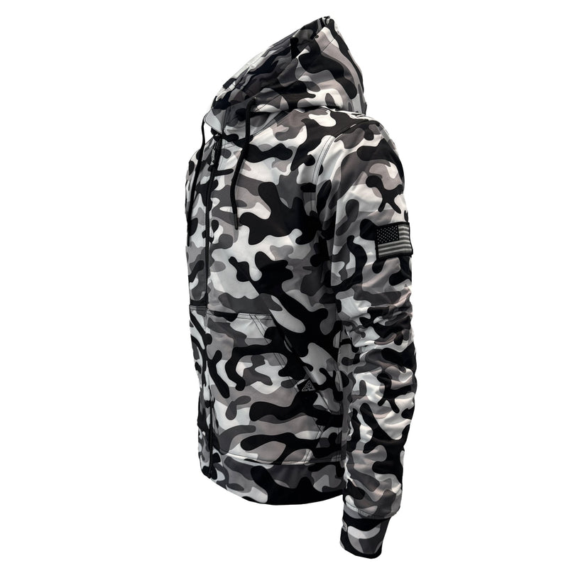 Load image into Gallery viewer, Protective SoftShell Unisex Camouflage Hoodie - "Snow Fox"

