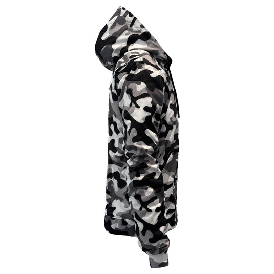 Protective SoftShell Unisex Camouflage Hoodie - "Snow Fox"