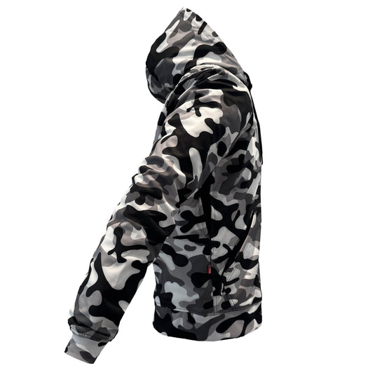 Protective SoftShell Unisex Camouflage Hoodie - "Snow Fox"