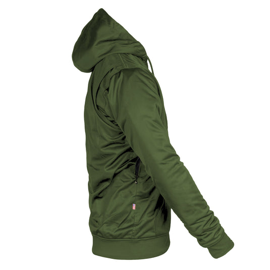 Army Green Solid Ultra Protective Hoodie with Pads