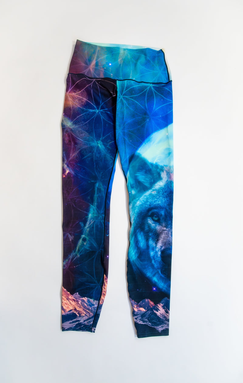 Load image into Gallery viewer, Cosmic Wolf Yoga Pants Grassroots x Colorado Threads
