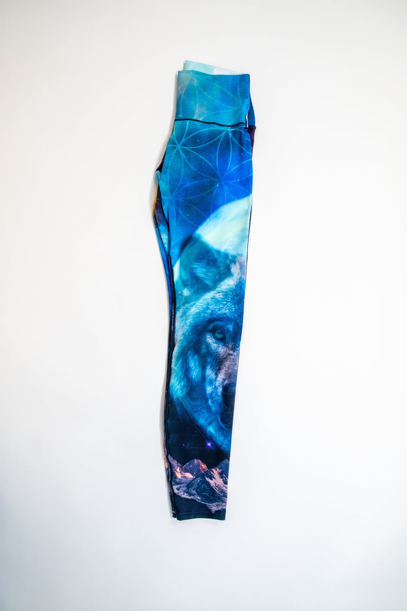 Load image into Gallery viewer, Cosmic Wolf Yoga Pants Grassroots x Colorado Threads
