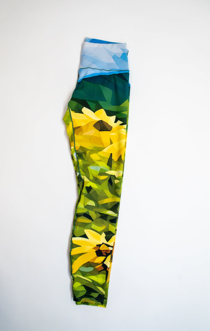 Load image into Gallery viewer, Sunflower Bloom Yoga Pants
