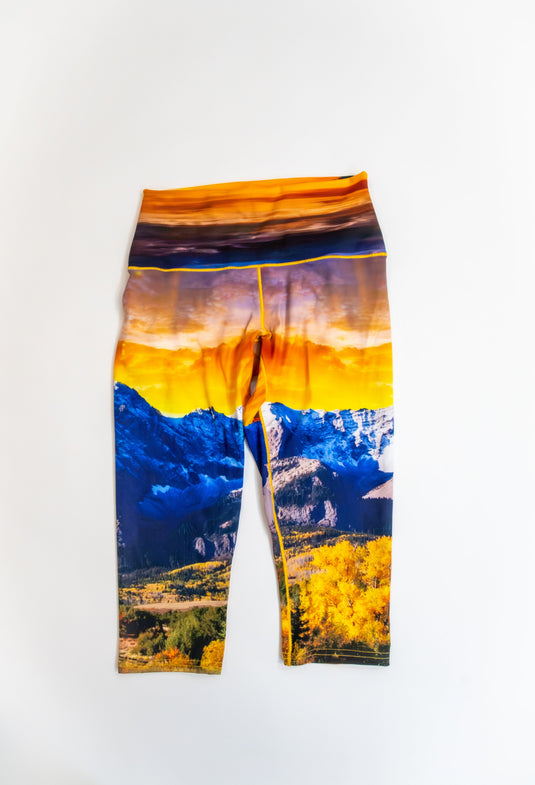 Capitol Peak Sunset Yoga Pants Capri