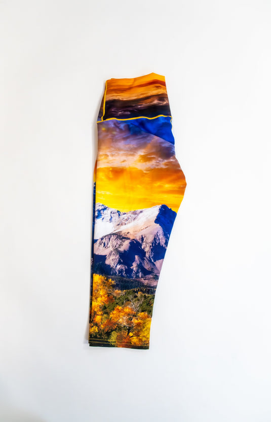 Capitol Peak Sunset Yoga Pants Capri