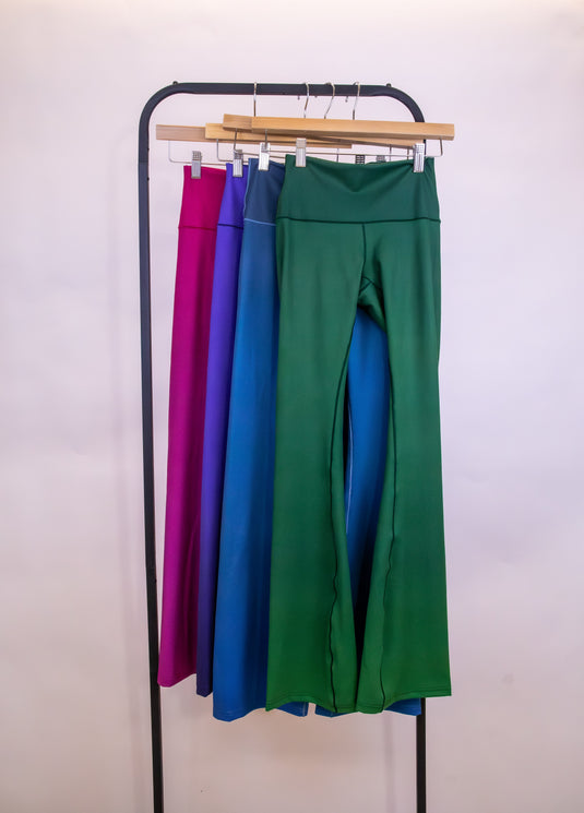 Green Emerald Jewel Flare Pants