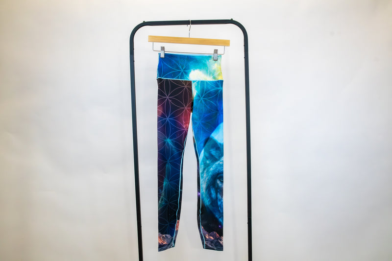Load image into Gallery viewer, Cosmic Wolf Yoga Pants Grassroots x Colorado Threads
