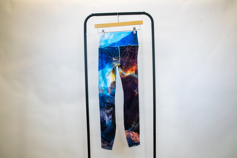 Load image into Gallery viewer, Cosmic Wolf Yoga Pants Grassroots x Colorado Threads
