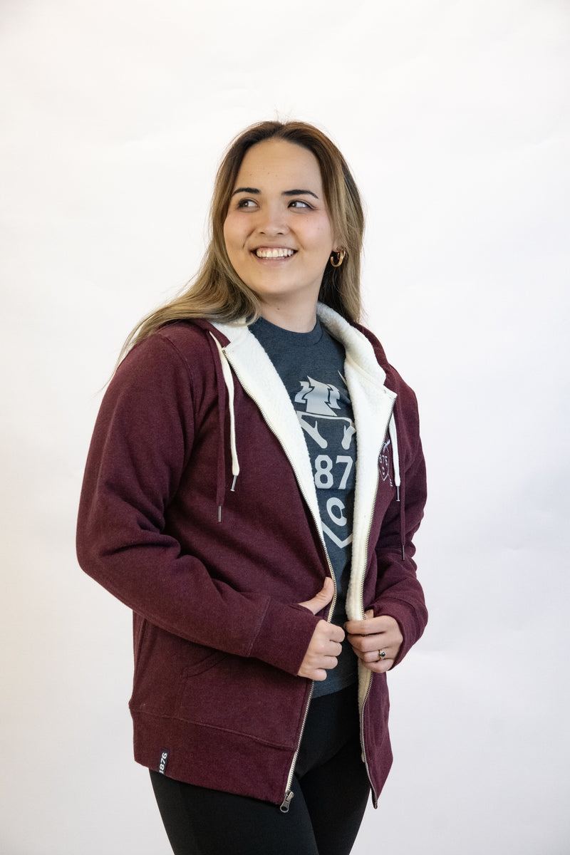 Load image into Gallery viewer, 1876 | Trophy Zip Hoodie - Burgundy
