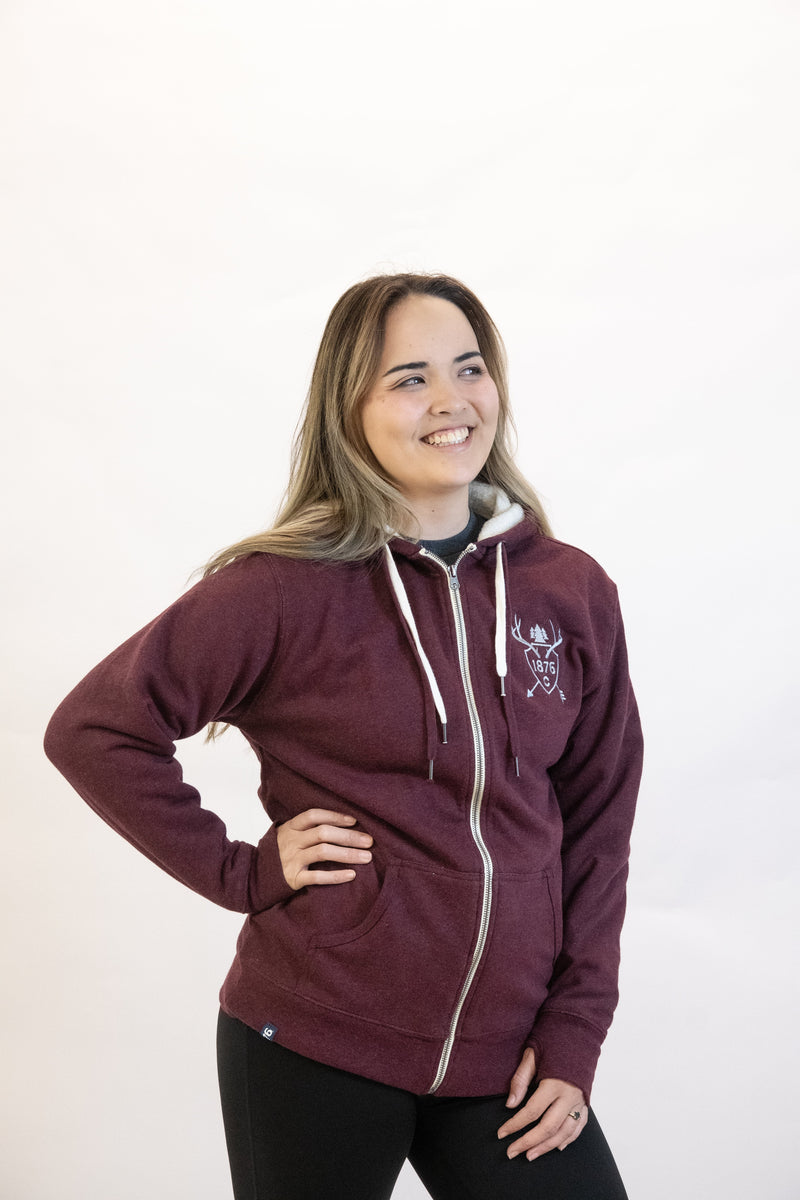 Load image into Gallery viewer, 1876 | Trophy Zip Hoodie - Burgundy
