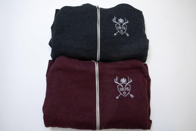 Load image into Gallery viewer, 1876 | Trophy Zip Hoodie - Burgundy
