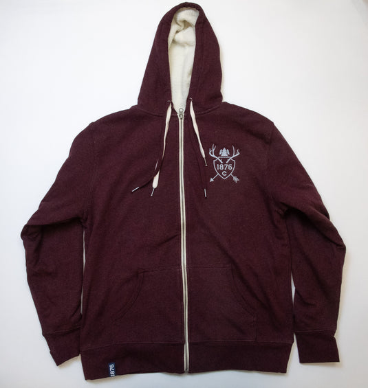 1876 | Trophy Zip Hoodie - Burgundy