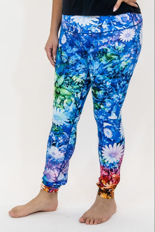 Floral Burst Tie Dye Yoga Pants