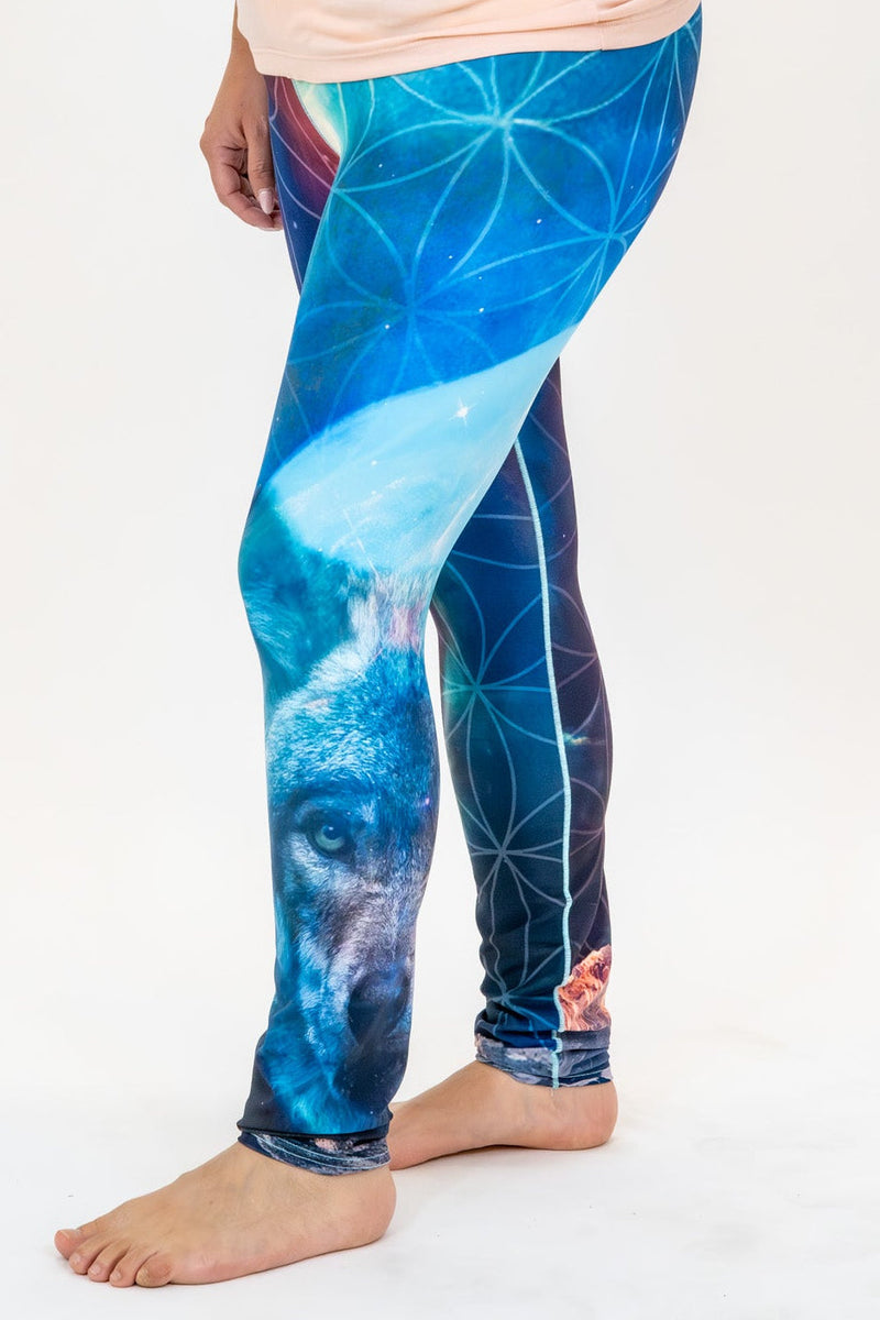Load image into Gallery viewer, Cosmic Wolf Yoga Pants Grassroots x Colorado Threads
