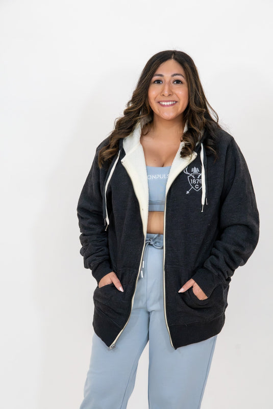 1876 | Trophy Zip Hoodie - Charcoal