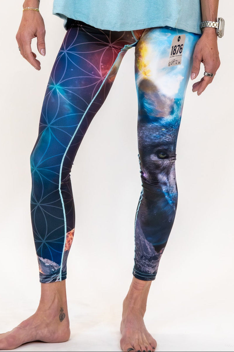 Load image into Gallery viewer, Cosmic Wolf Yoga Pants Grassroots x Colorado Threads
