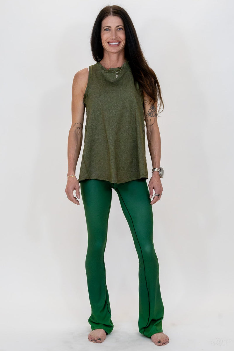 Load image into Gallery viewer, Green Emerald Jewel Flare Pants

