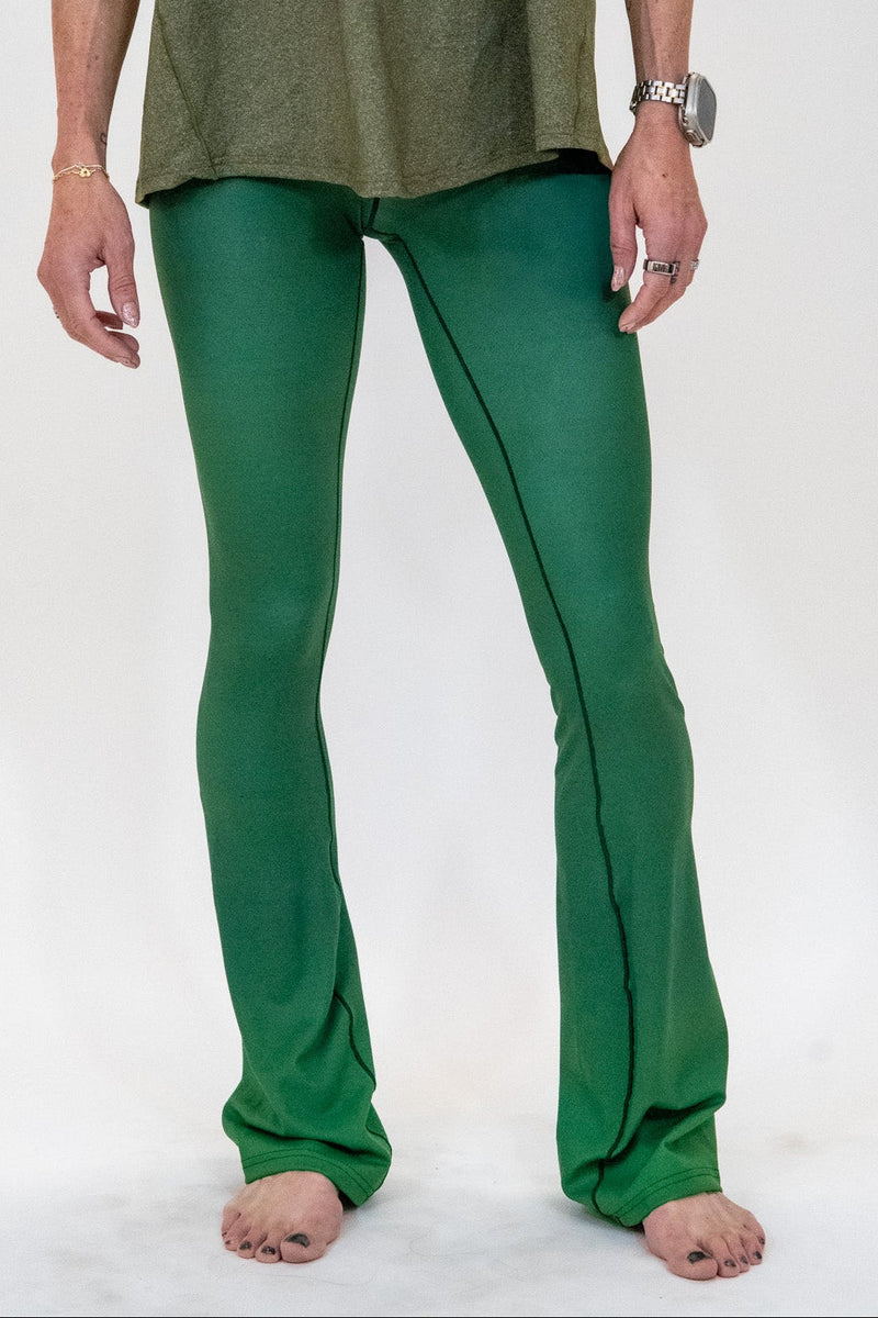 Load image into Gallery viewer, Green Emerald Jewel Flare Pants
