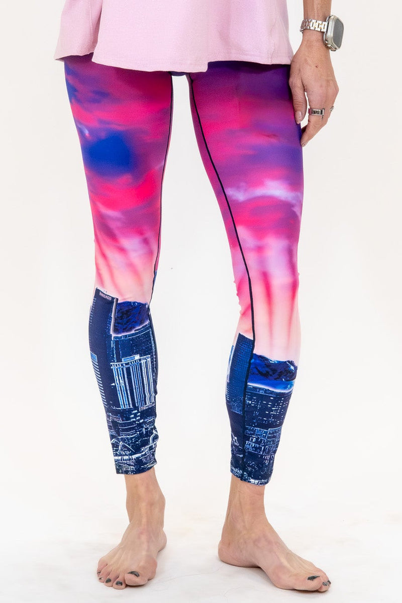 Load image into Gallery viewer, Mile High Sunset Denver Skyline Yoga Pants
