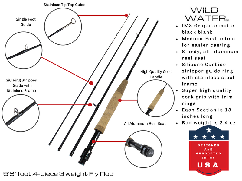 Load image into Gallery viewer, 3 weight Fly Rod, 5&#39; 6&quot; | 4-piece | Wild Country | Wild Water Fly Fishing

