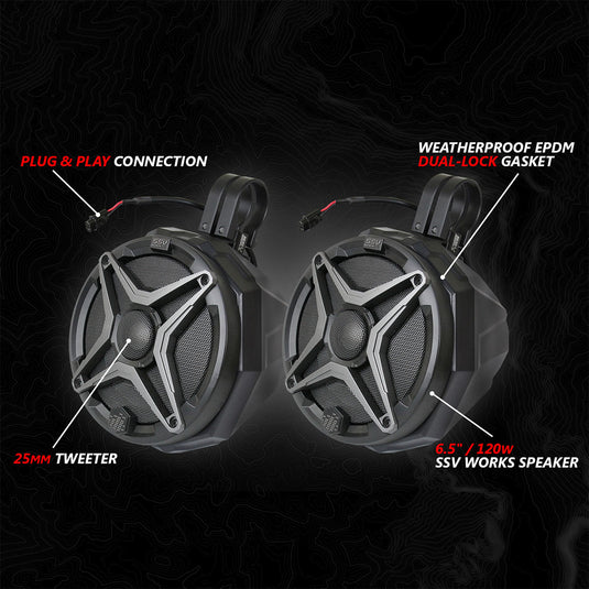 2024-2026 Can-Am® Maverick R, Phase-2 A-Spec 800watt 4-Speaker System