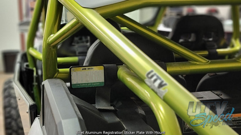 Load image into Gallery viewer, Billet Aluminum Registration Sticker Plate With Mount
