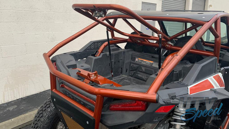 Load image into Gallery viewer, Opening Spare Tire Mount with shocks for the Polaris RZR 1000 by UTV Speed
