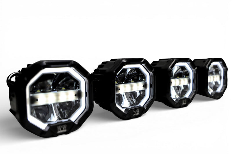 Load image into Gallery viewer, 4 Light U-Con Interlocking Off Road LED Pod With Amber or White DRL Running Light
