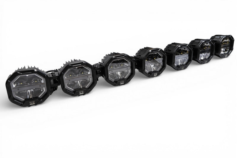 Load image into Gallery viewer, 7 Light U-Con Interlocking Off Road LED Pod With Amber or White DRL Running Light
